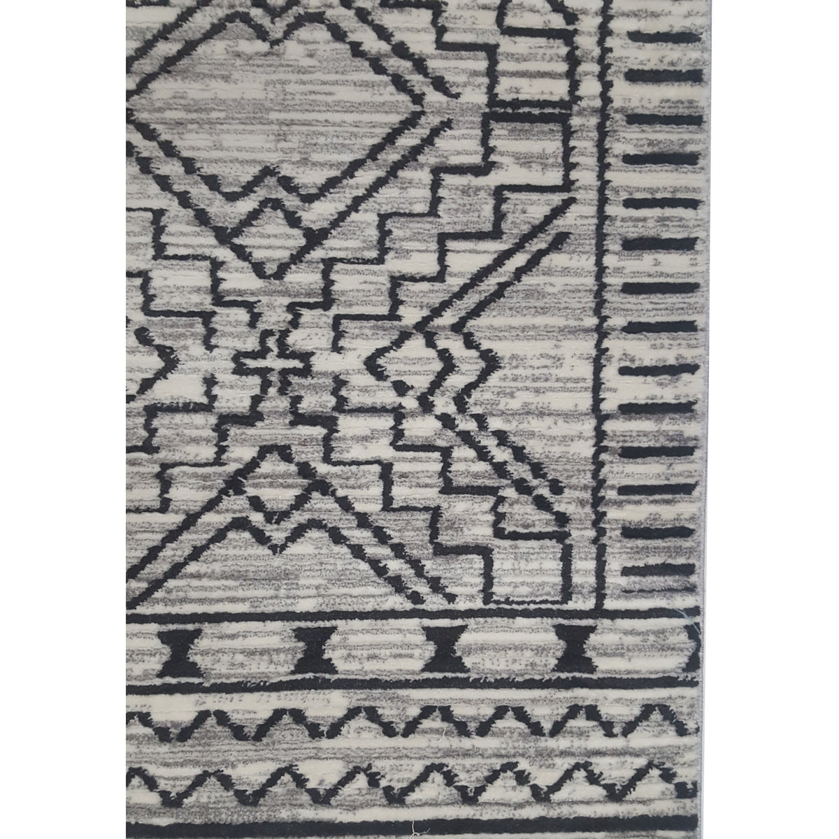 Pacific Aero 69778 Black Ivory Modern Power Loom Rug