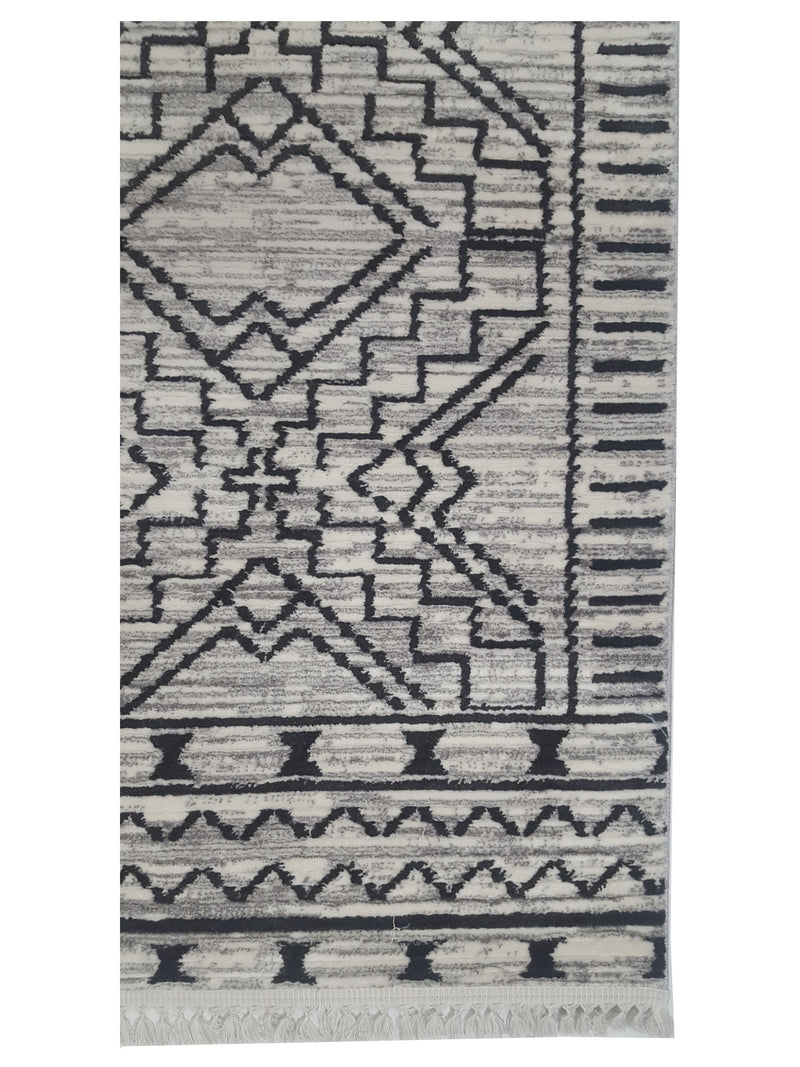 Pacific Aero 69778 Black Ivory Modern Power Loom Rug