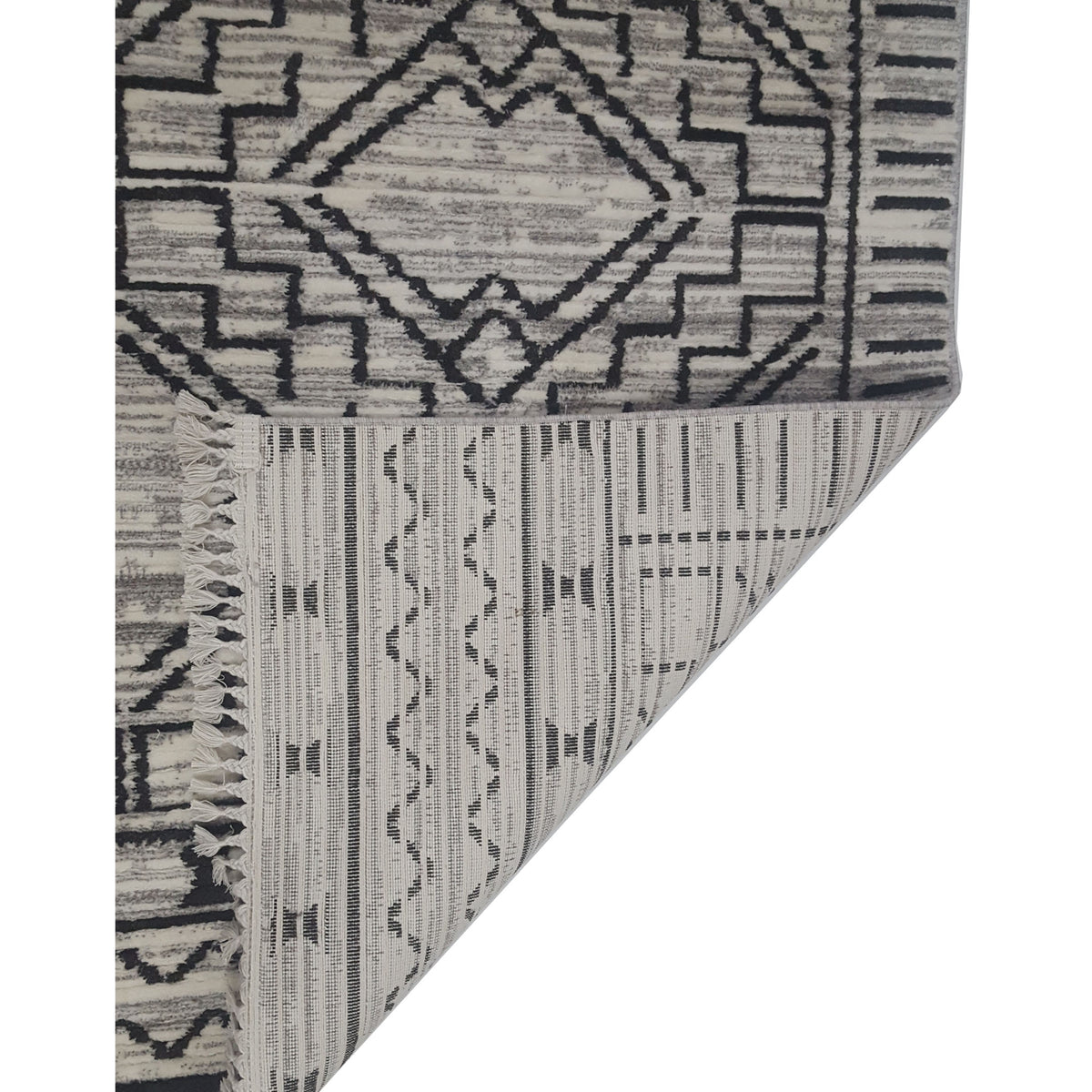 Pacific Aero 69778 Black Ivory Modern Power Loom Rug