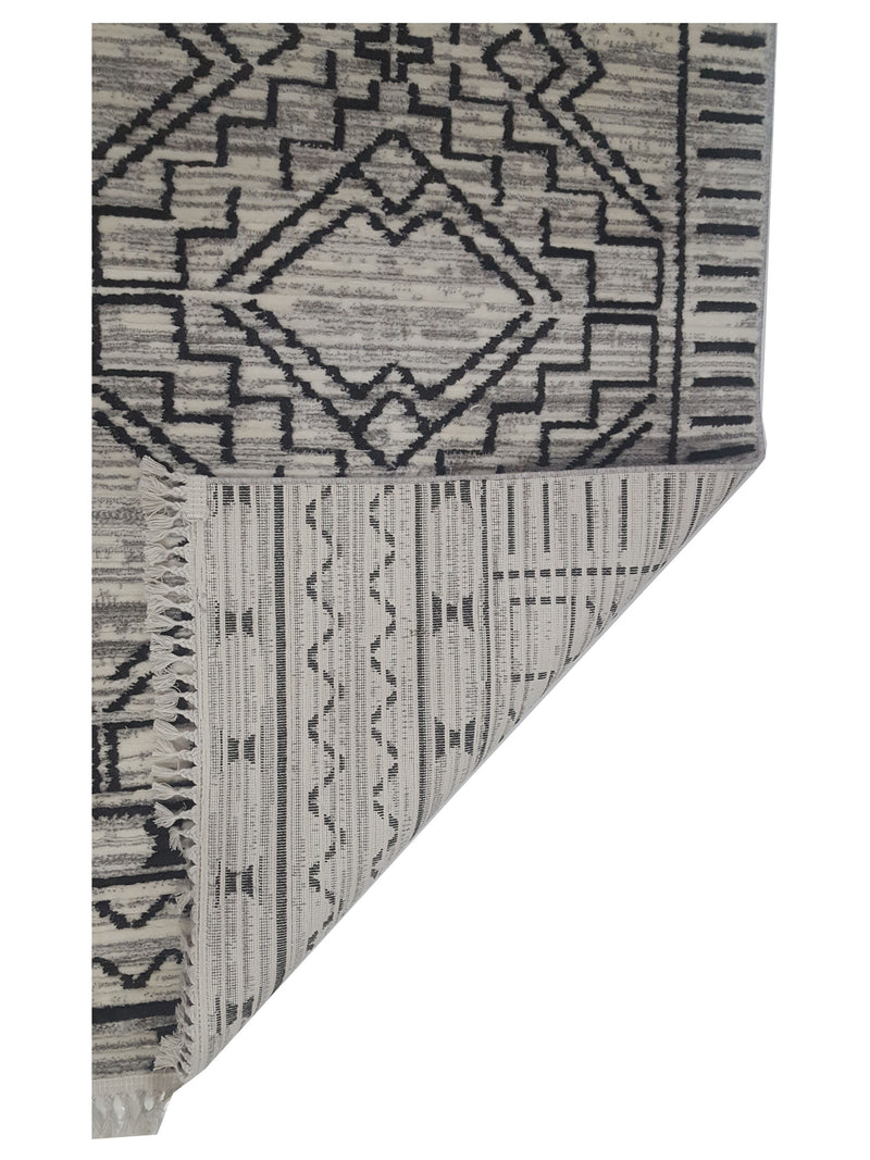Pacific Aero 69778 Black Ivory Modern Power Loom Rug