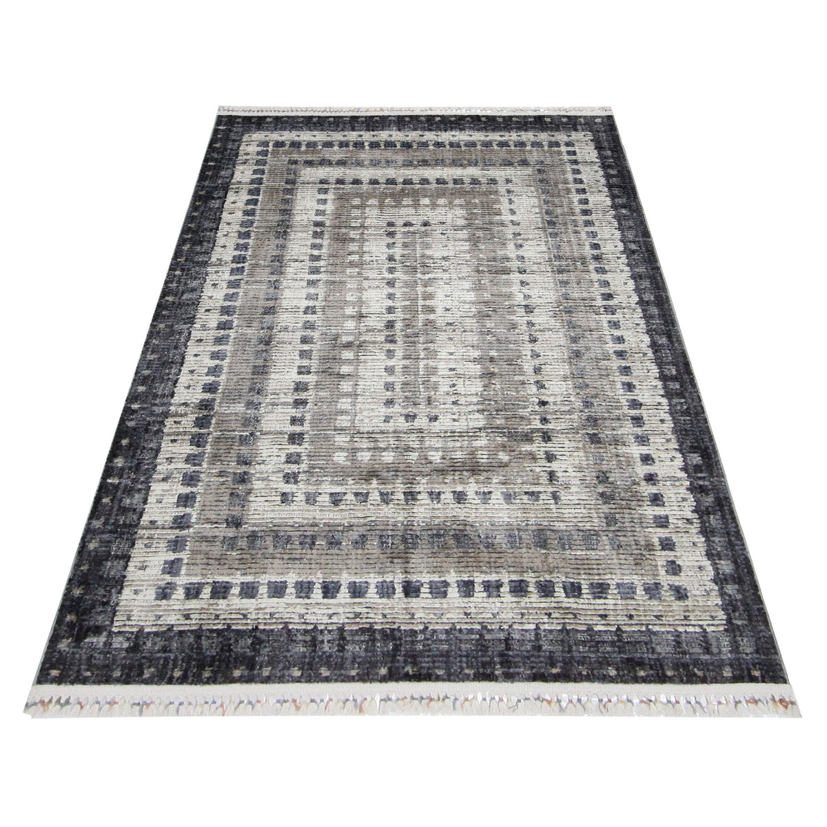 Pacific Aero 69779 Ivory Grey Modern Power Loom Rug