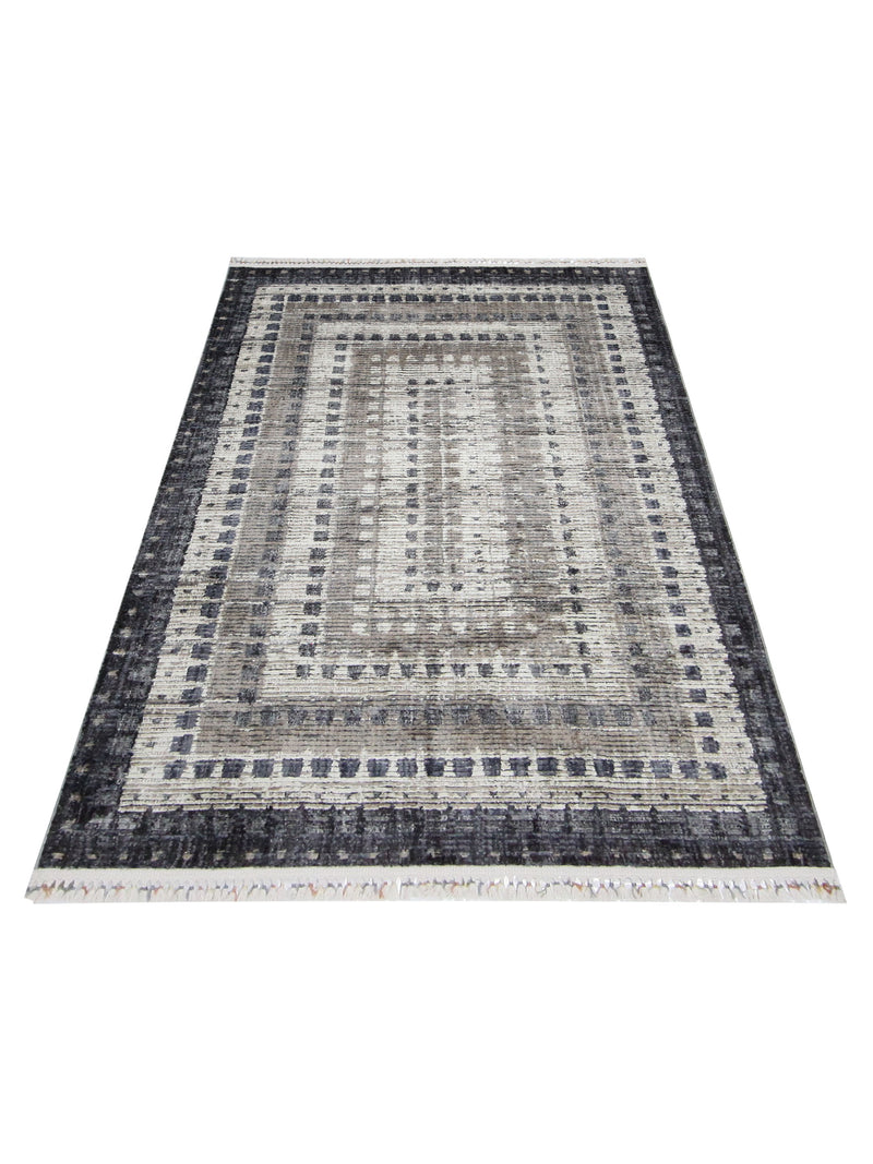 Pacific Aero 69779 Ivory Grey Modern Power Loom Rug