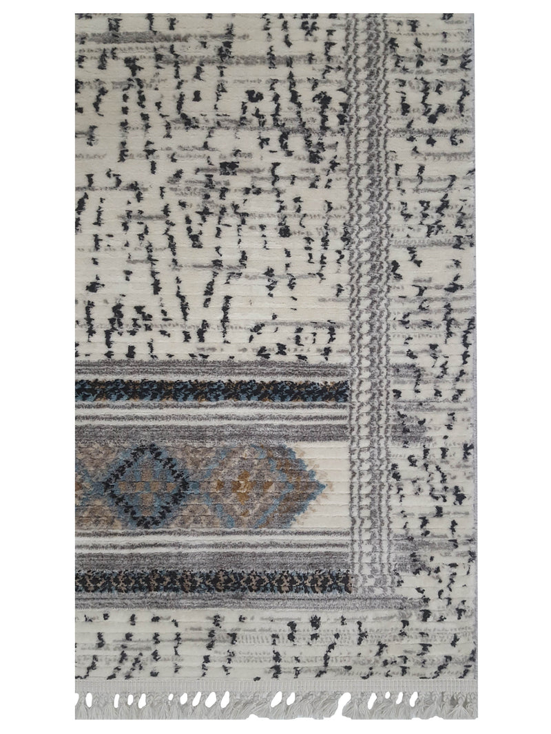 Pacific Aero 69781 Ivory Grey Modern Power Loom Rug