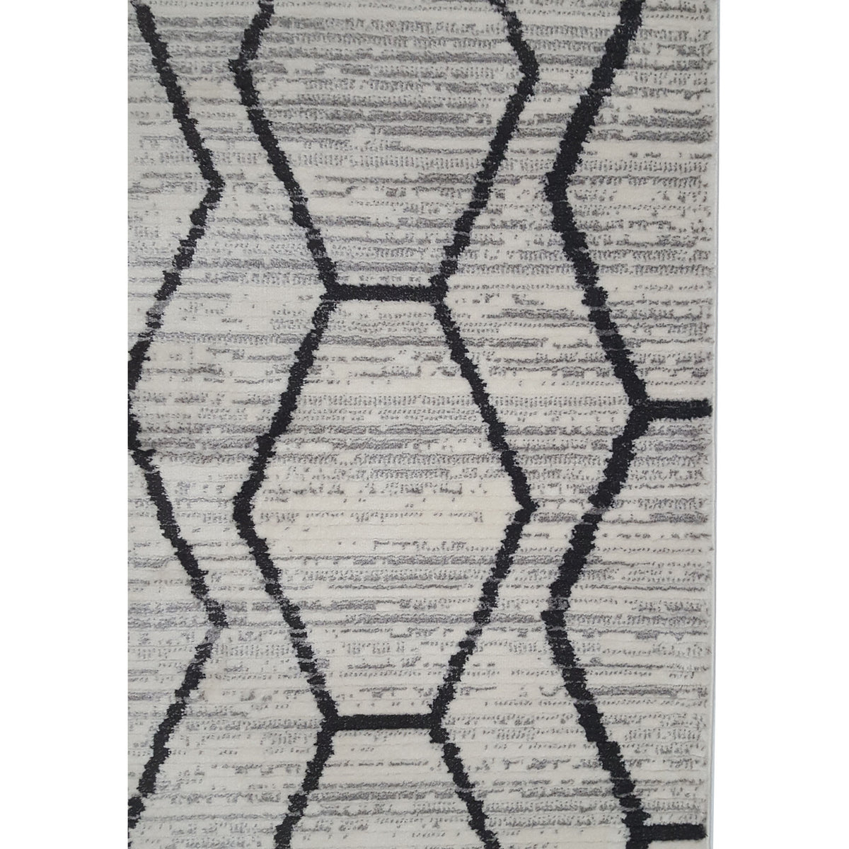 Pacific Aero 69782 Ivory Grey Modern Power Loom Rug