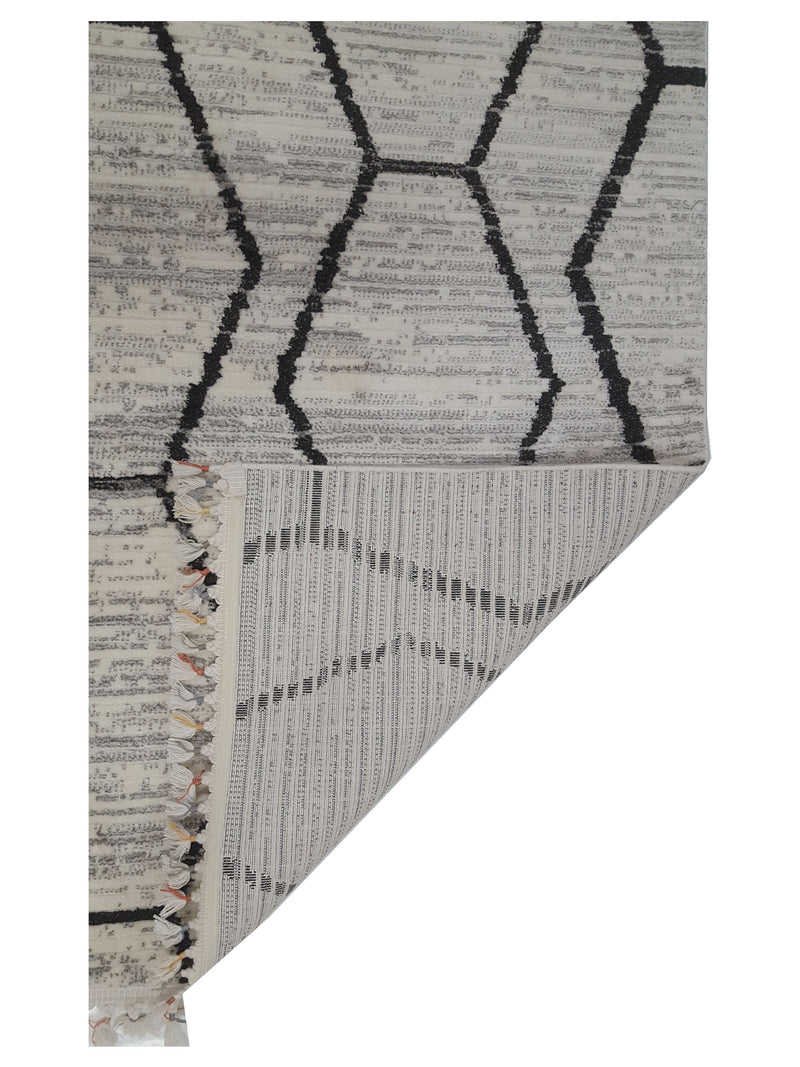 Pacific Aero 69782 Ivory Grey Modern Power Loom Rug