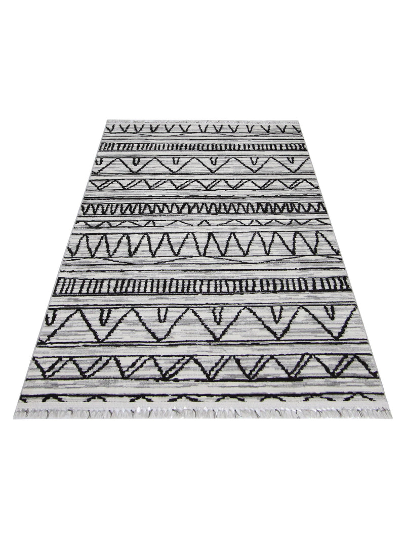 Pacific Aero 69783 Grey Ivory Modern Power Loom Rug