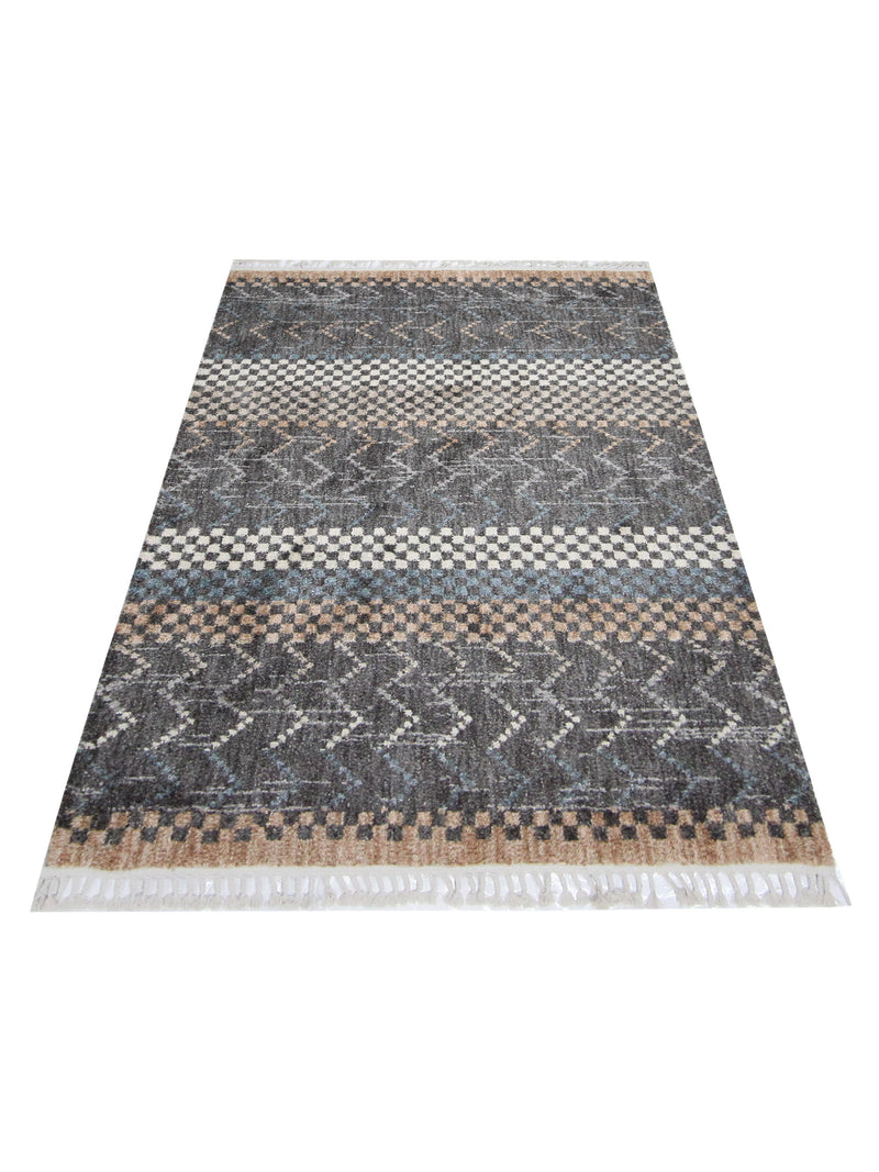 Pacific Aero 69784 Grey Orange Modern Power Loom Rug