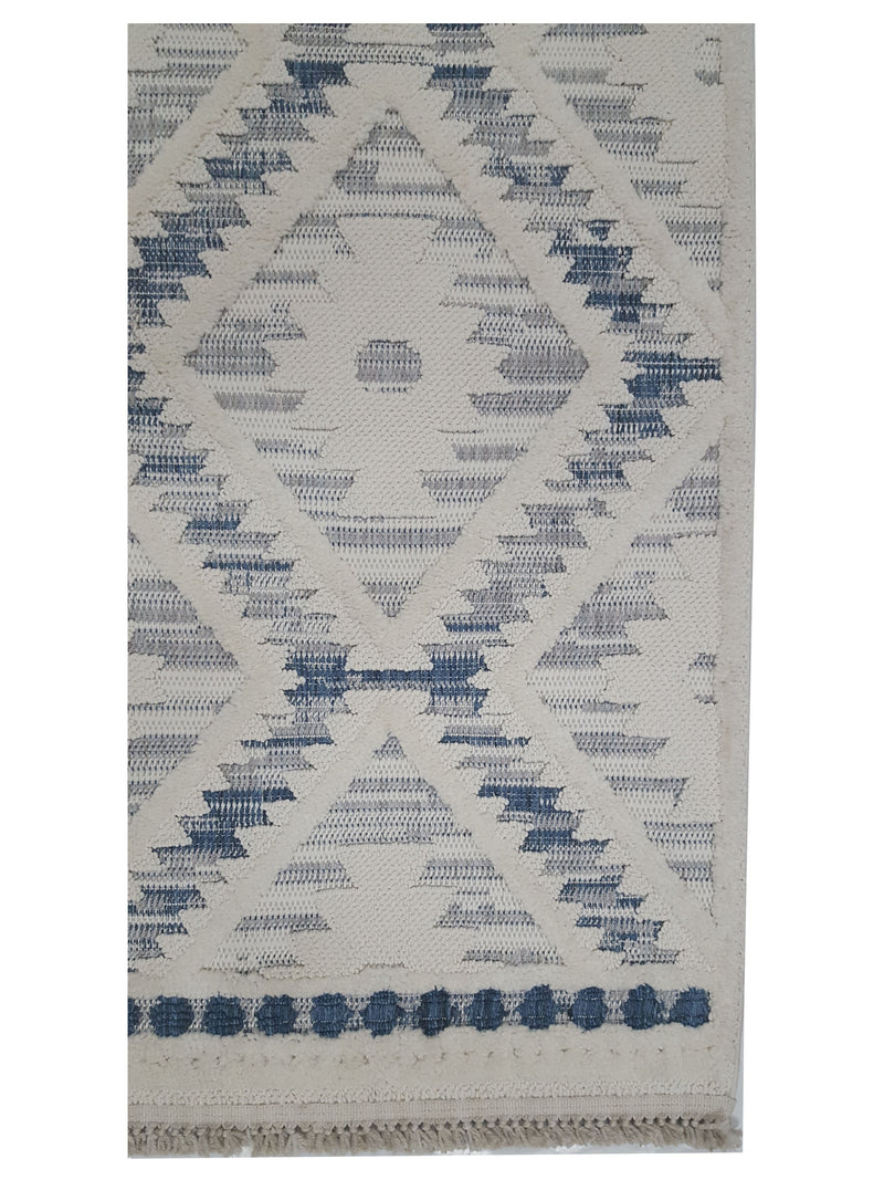 Pacific Aero 69787 Ivory Blue Modern Power Loom Rug