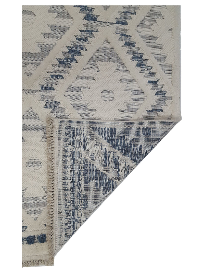 Pacific Aero 69787 Ivory Blue Modern Power Loom Rug
