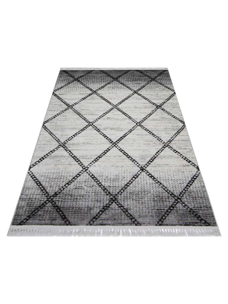 Pacific Aero 69788 Ivory Grey Modern Power Loom Rug