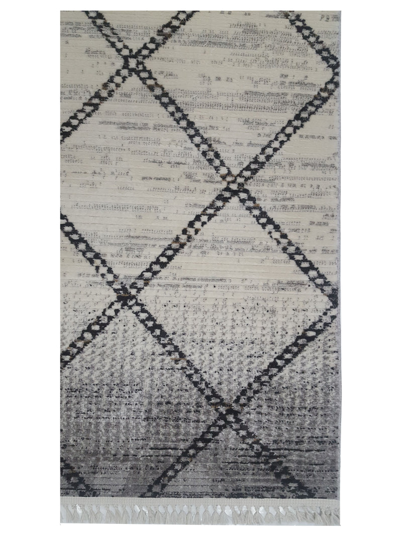 Pacific Aero 69788 Ivory Grey Modern Power Loom Rug