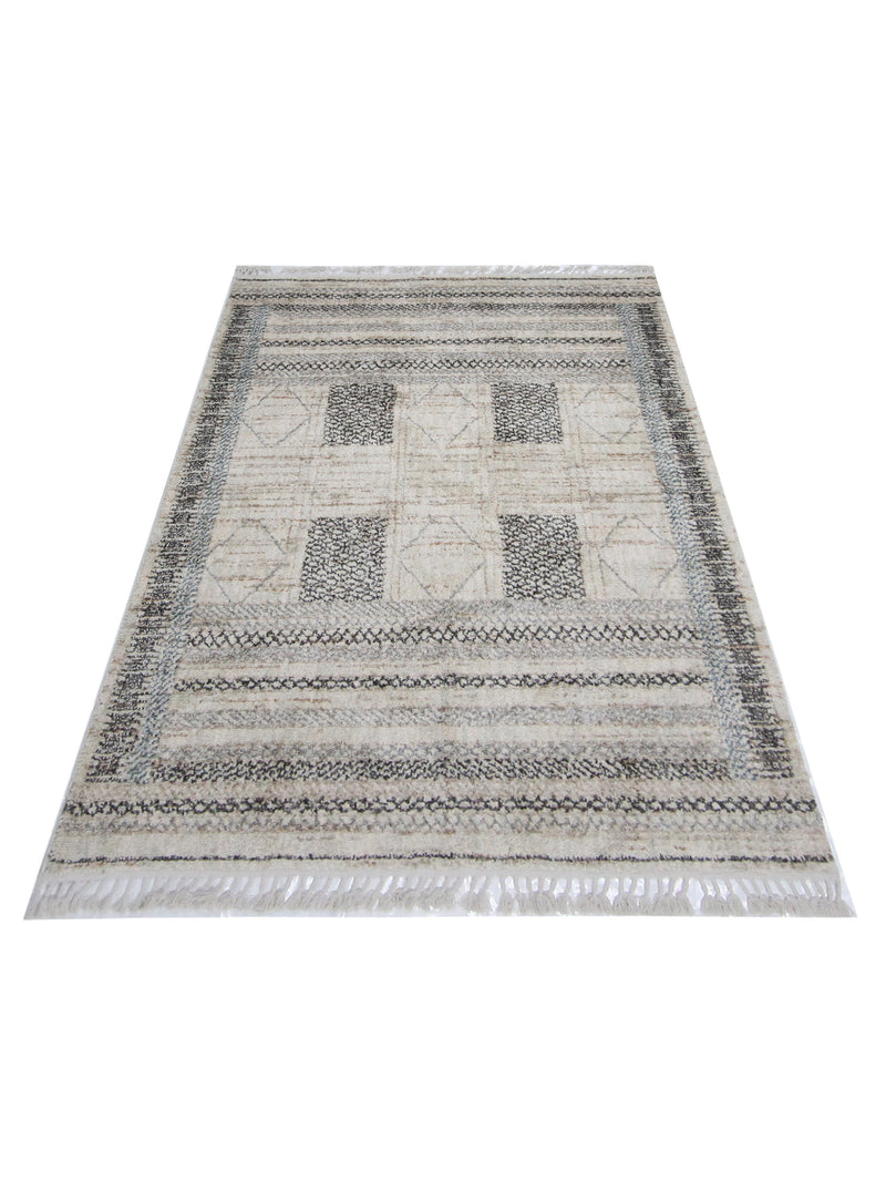 Pacific Aero 69789 Ivory Grey Modern Power Loom Rug