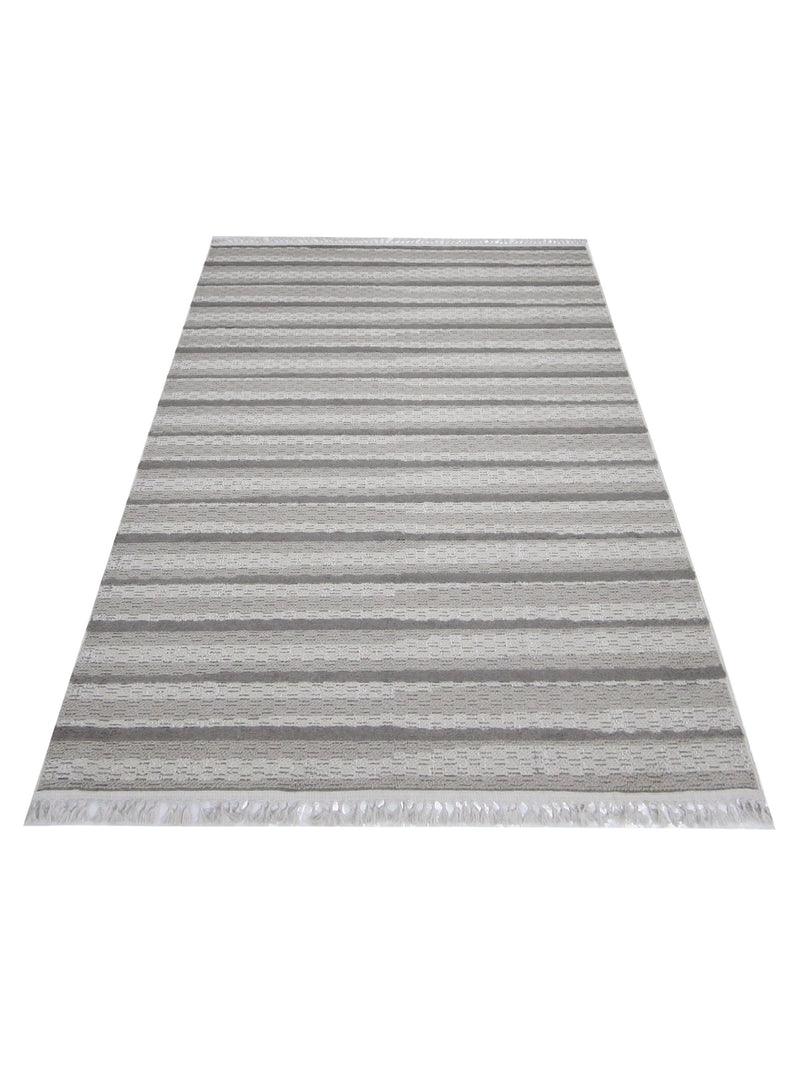 Pacific Aero 69791 Ivory Grey Modern Power Loom Rug