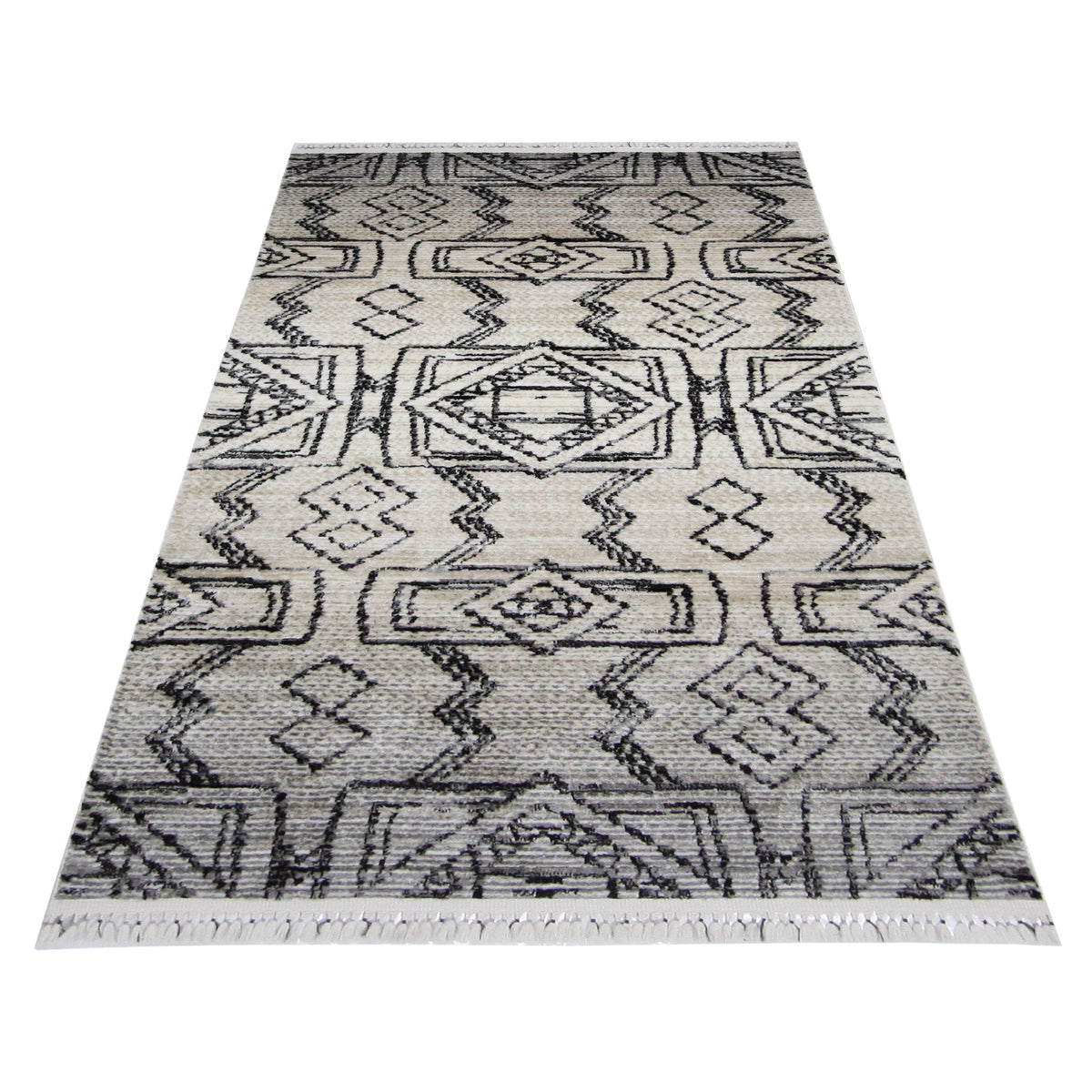 Pacific Aero 69792 Ivory Grey Modern Power Loom Rug