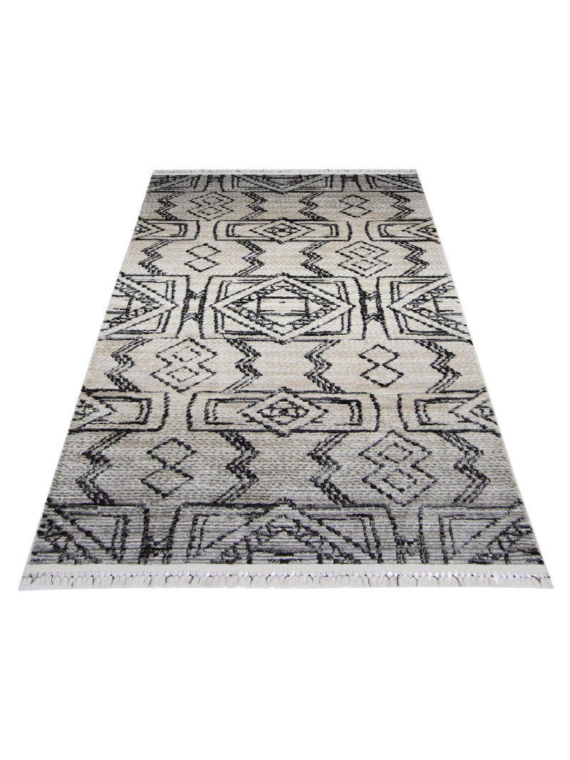 Pacific Aero 69792 Ivory Grey Modern Power Loom Rug