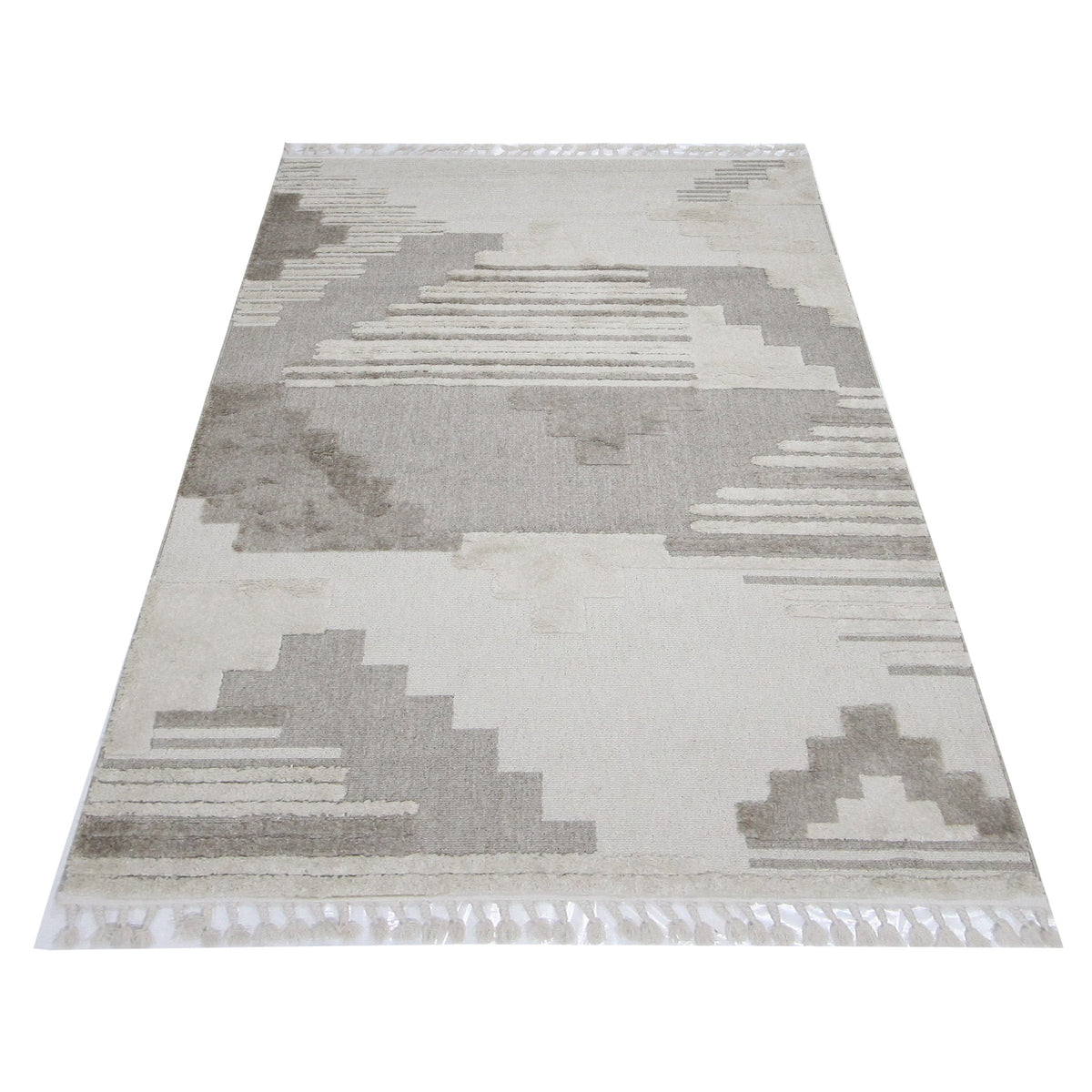 Pacific Aero 69793 Ivory Grey Modern Power Loom Rug