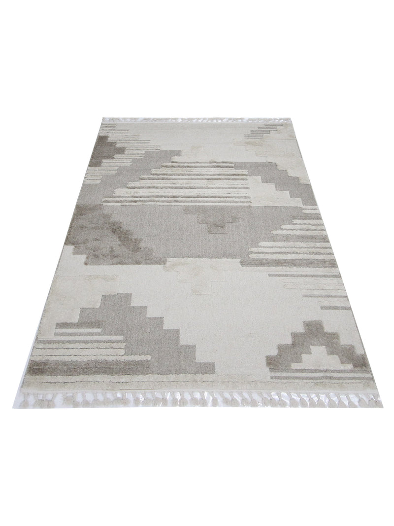Pacific Aero 69793 Ivory Grey Modern Power Loom Rug
