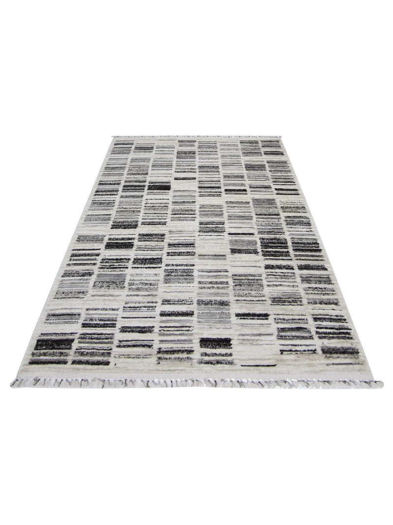 Pacific Aero 69797 Ivory Grey Modern Power Loom Rug