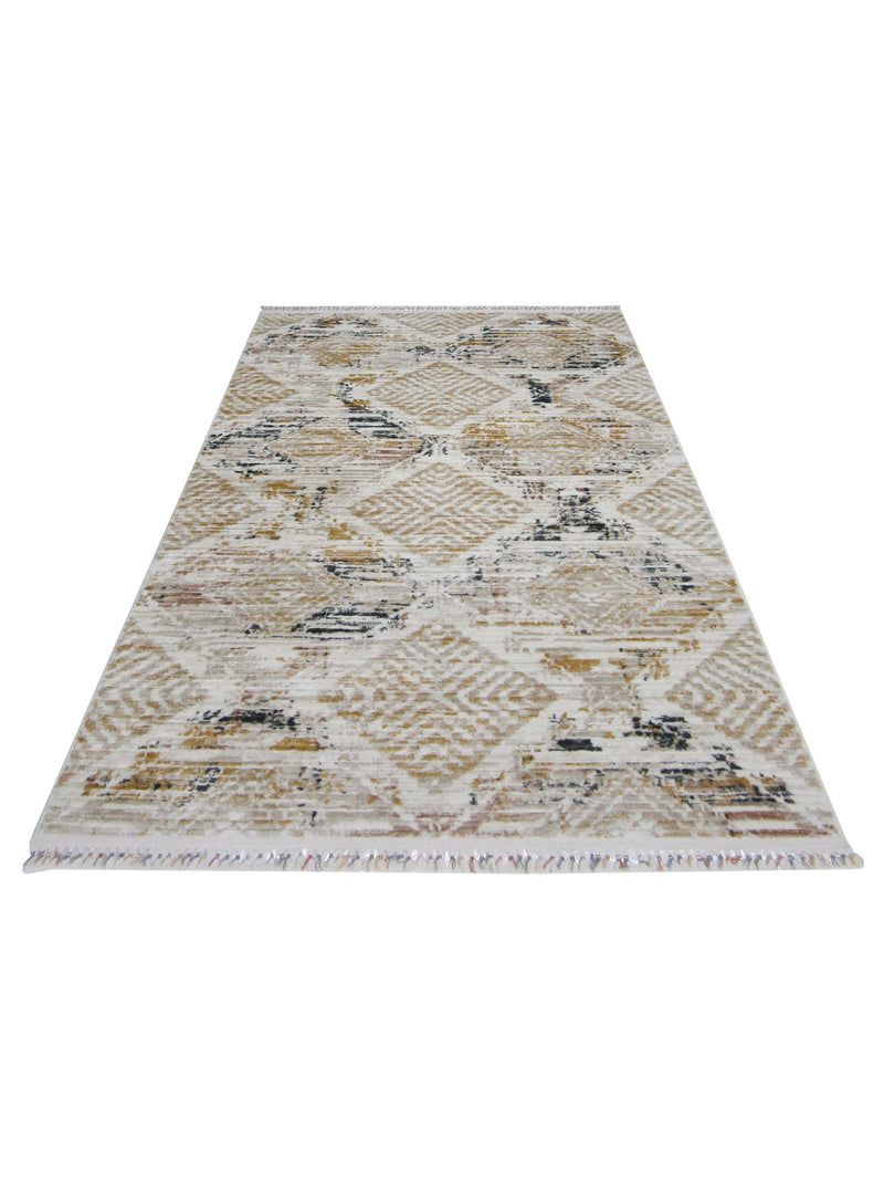 Pacific Aero 69804 Beige Gold Modern Power Loom Rug