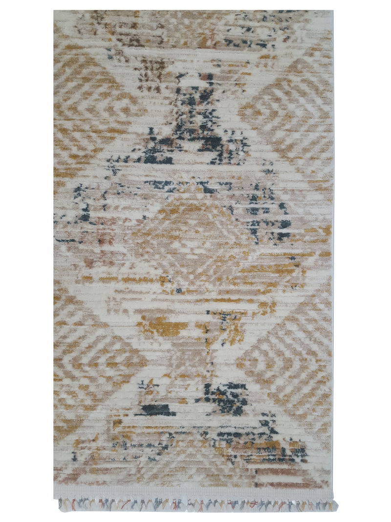 Pacific Aero 69804 Beige Gold Modern Power Loom Rug