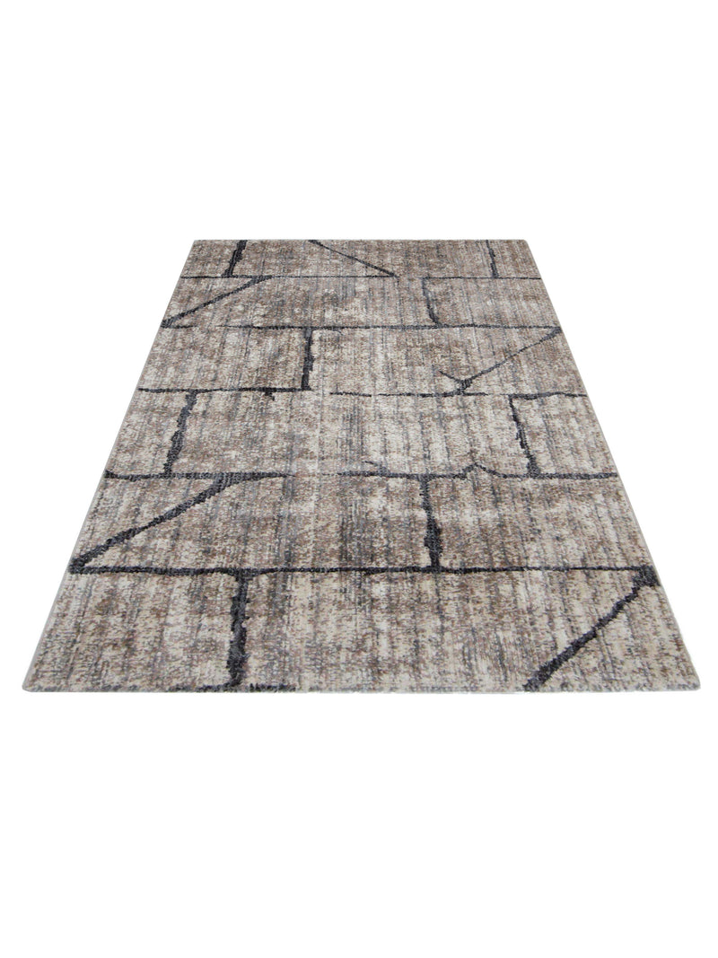 Pacific Aero 69806 Lt.Brown Grey Modern Power Loom Rug