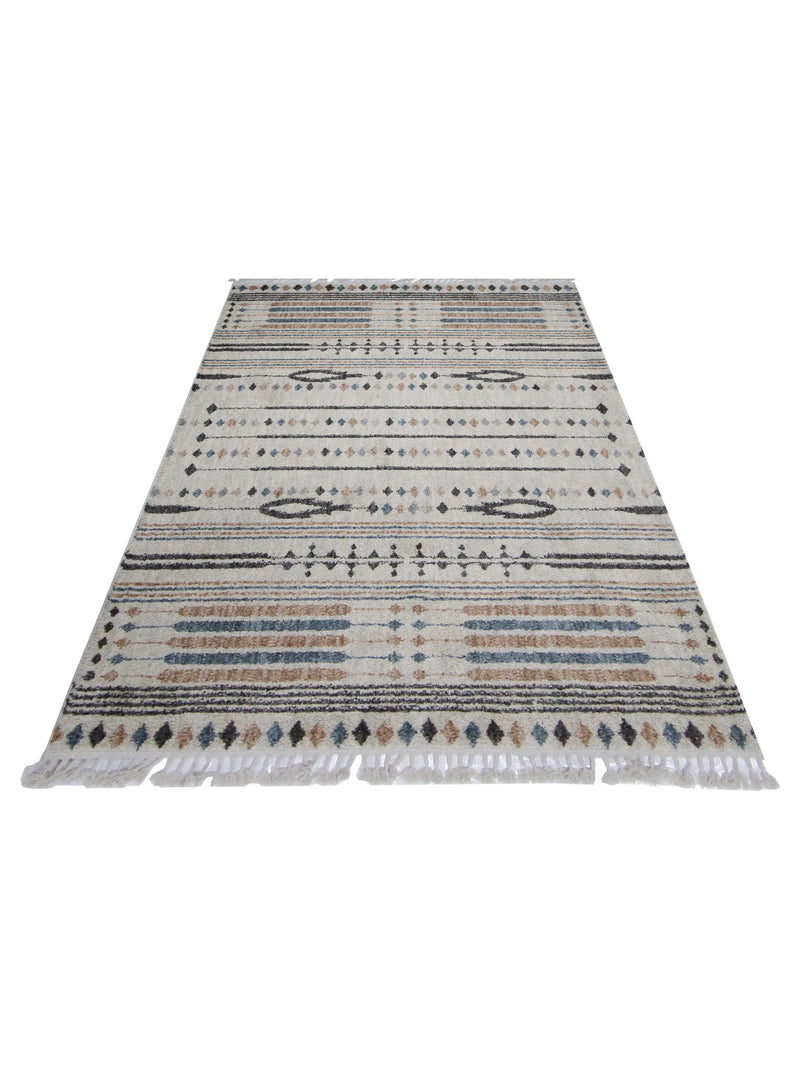 Pacific Aero 69807 Beige Multi Modern Power Loom Rug