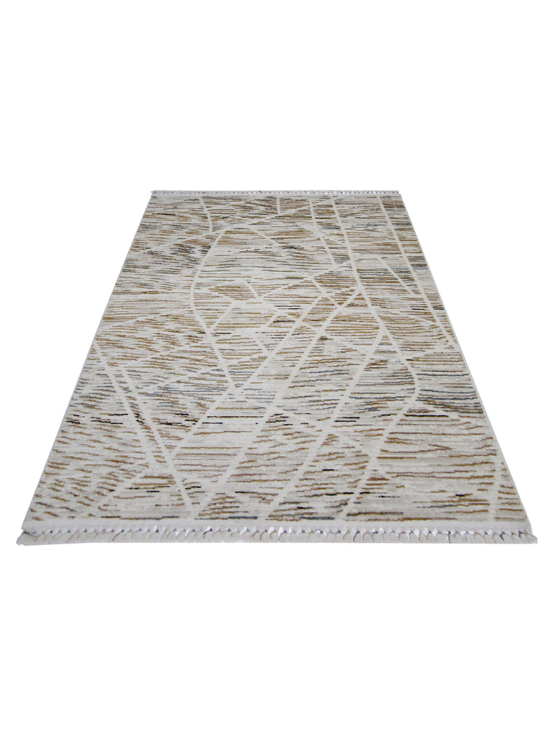 Pacific Aero 69809 Ivory Gold Modern Power Loom Rug