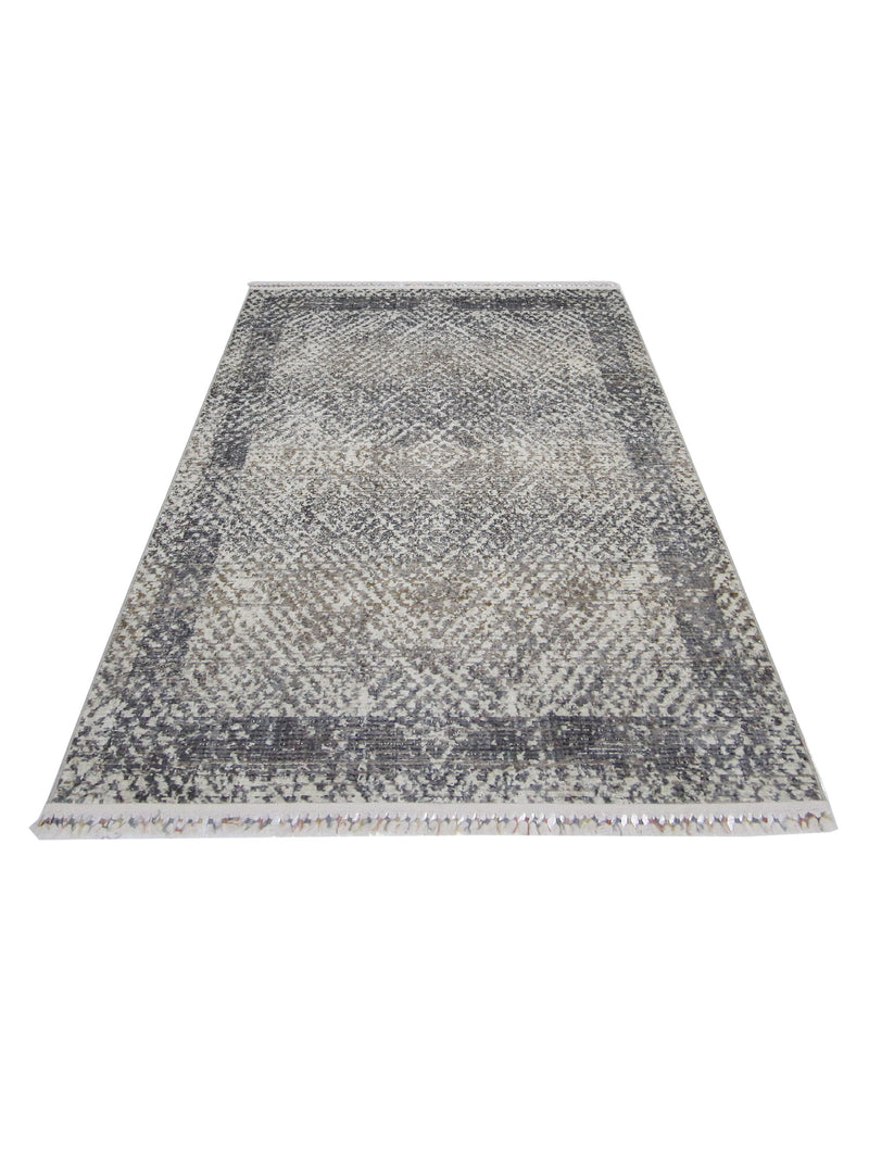 Pacific Aero 69814 Ivory Grey Modern Power Loom Rug