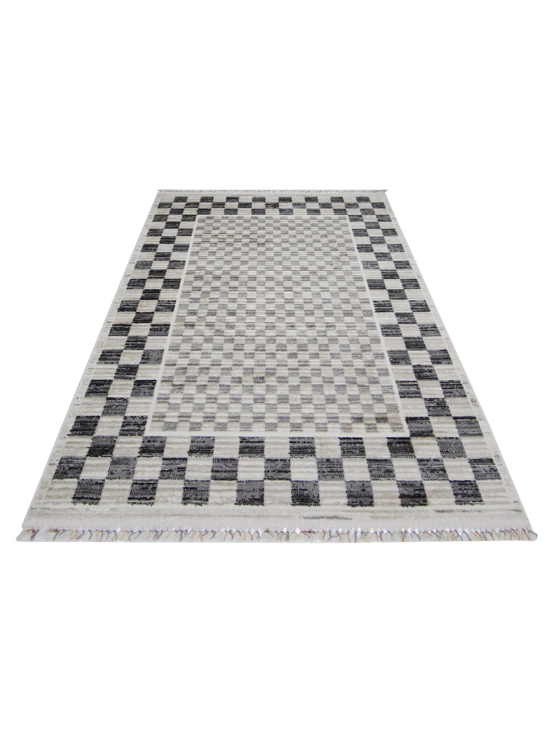 Pacific Aero 69815 Ivory Grey Modern Power Loom Rug