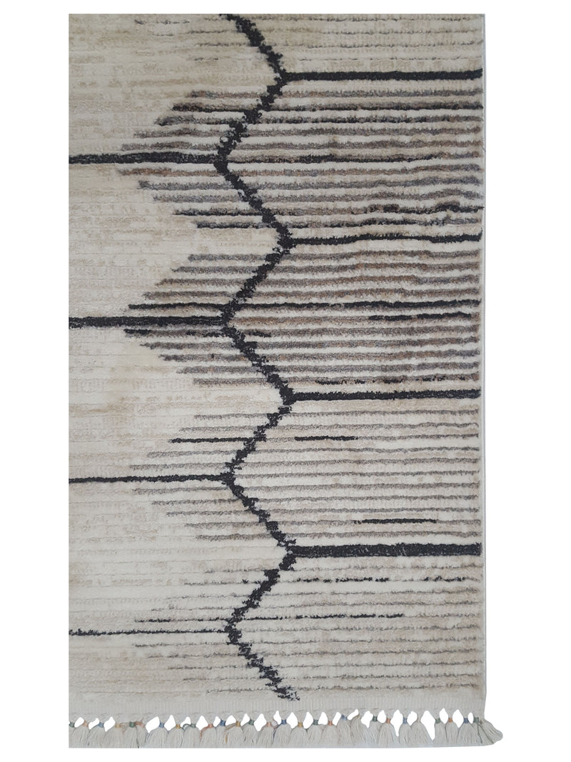 Pacific Aero 69820 Ivory Grey Modern Power Loom Rug