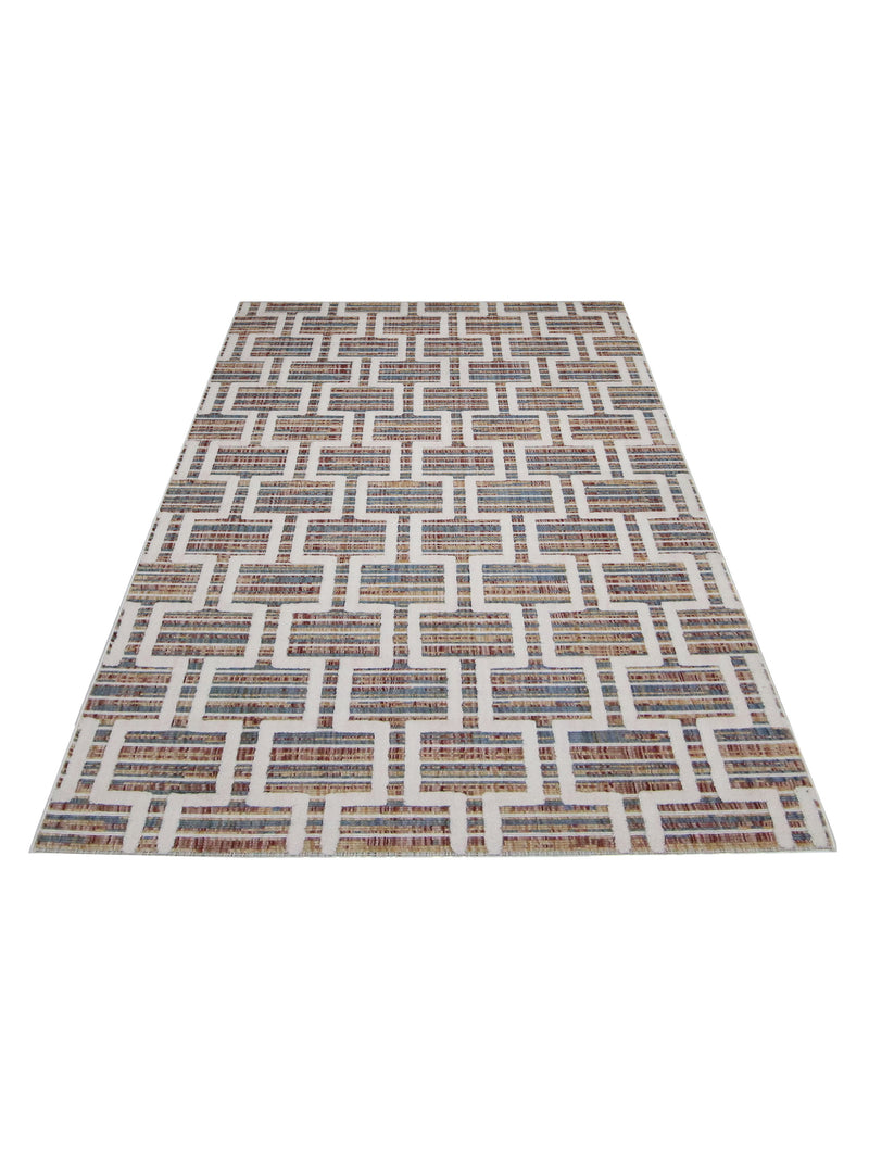Pacific Aero 69825 Beige Multi Modern Power Loom Rug
