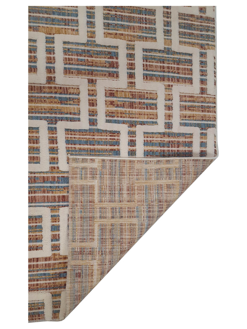 Pacific Aero 69825 Beige Multi Modern Power Loom Rug