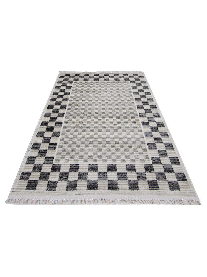 Pacific Aero 69828 Ivory Grey Modern Power Loom Rug