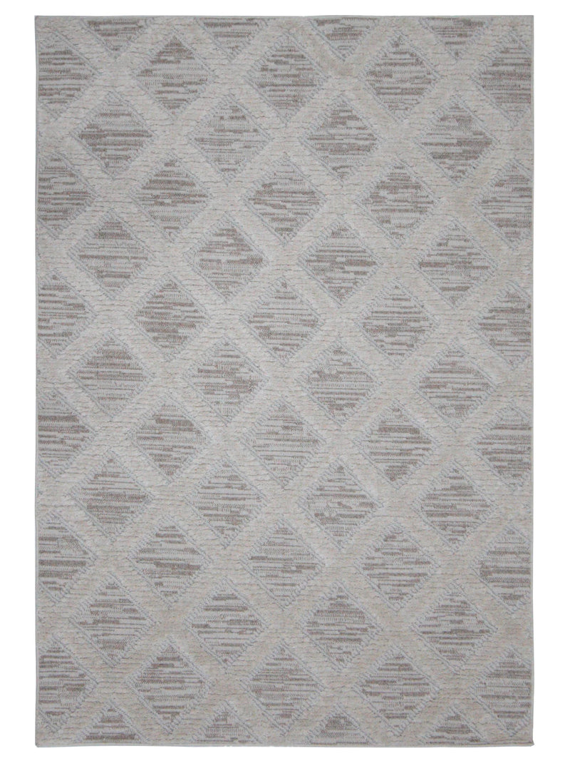 Pacific Aero 70445 Ivory Grey Modern Power Loom Rug