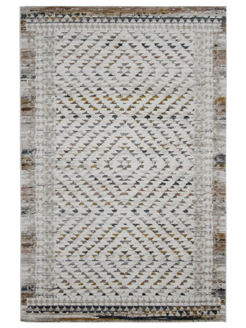 Pacific Aero 70446 Ivory Beige Modern Power Loom Rug