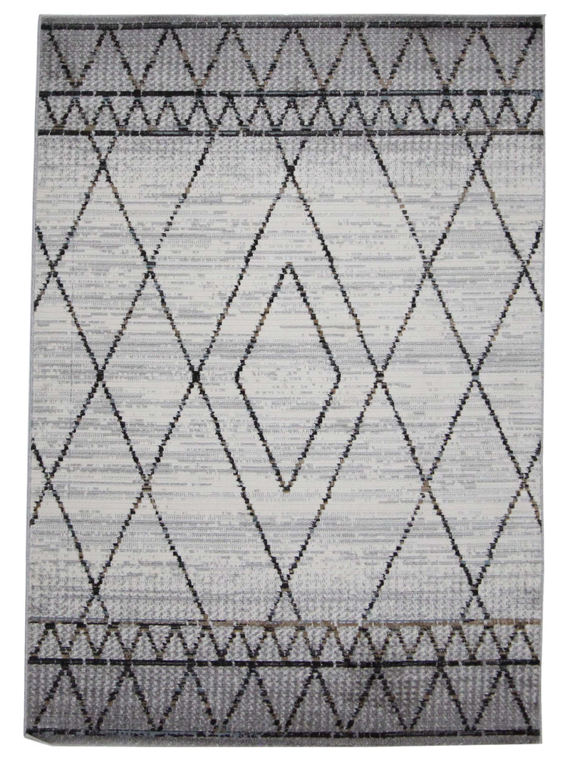 Pacific Aero 70460 Ivory Grey Modern Power Loom Rug
