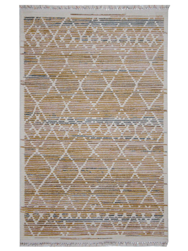 Pacific Aero 70464 Ivory Gold Modern Power Loom Rug
