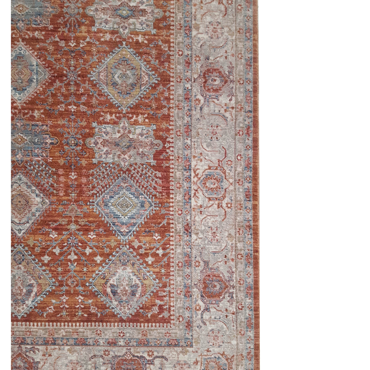 Pacific Cobra 72434 Rust Ivory Transitional Power Loom Rug