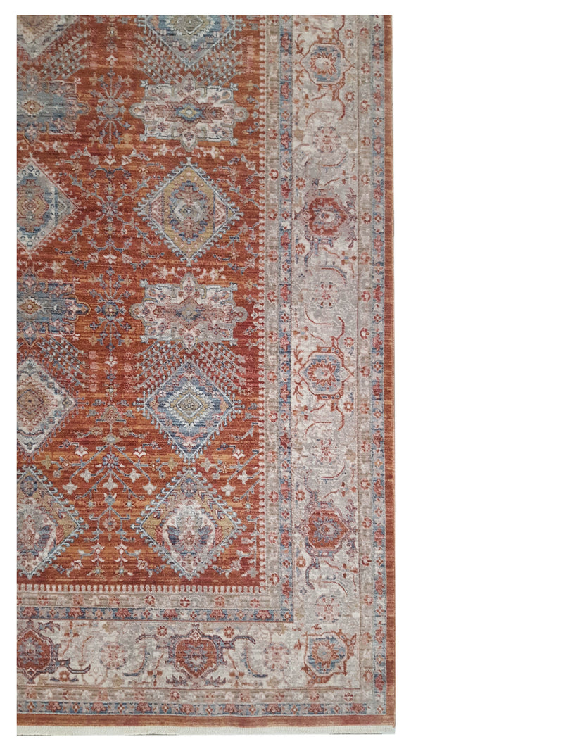 Pacific Cobra 72434 Rust Ivory Transitional Power Loom Rug