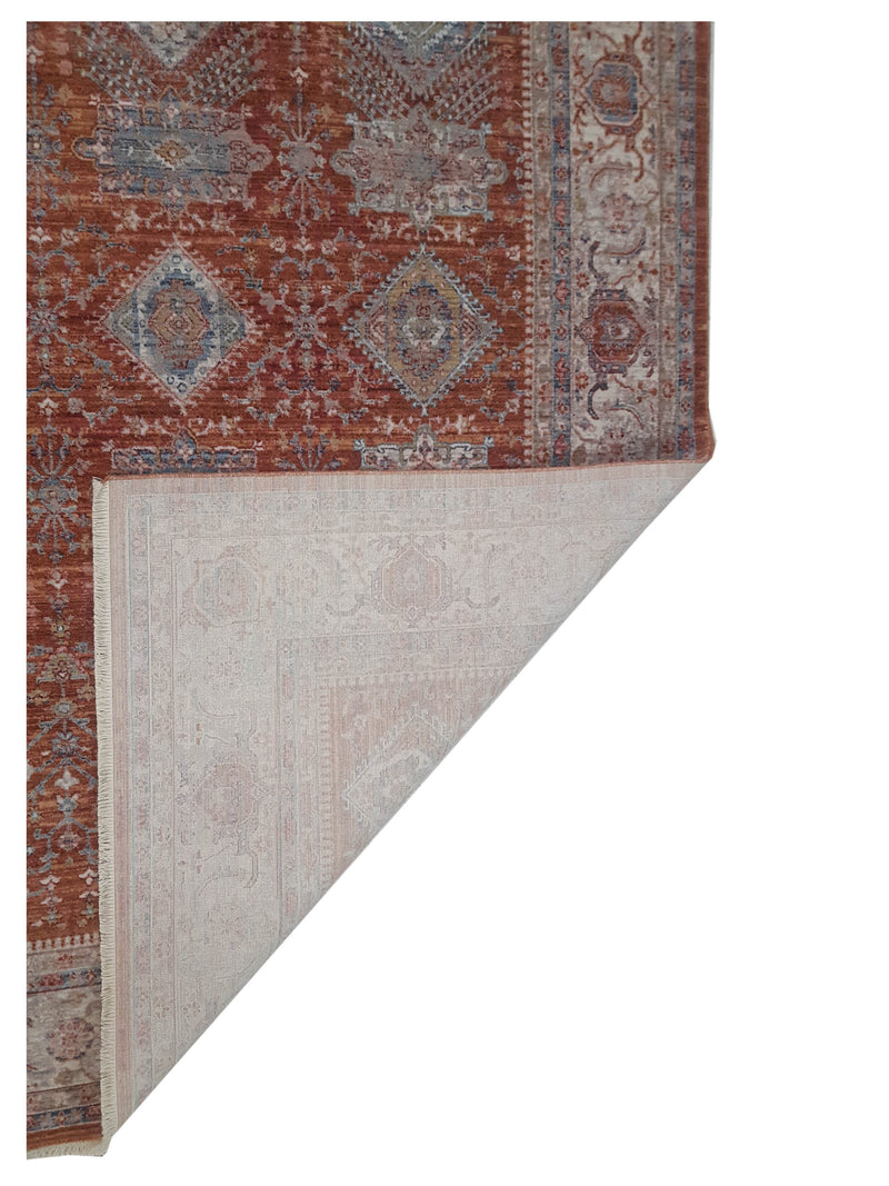 Pacific Cobra 72434 Rust Ivory Transitional Power Loom Rug