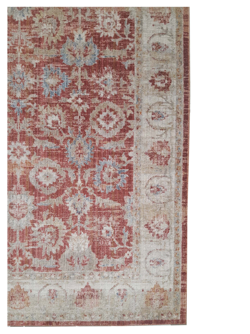 Pacific Cobra 72436 Rust ivory Transitional Power Loom Rug