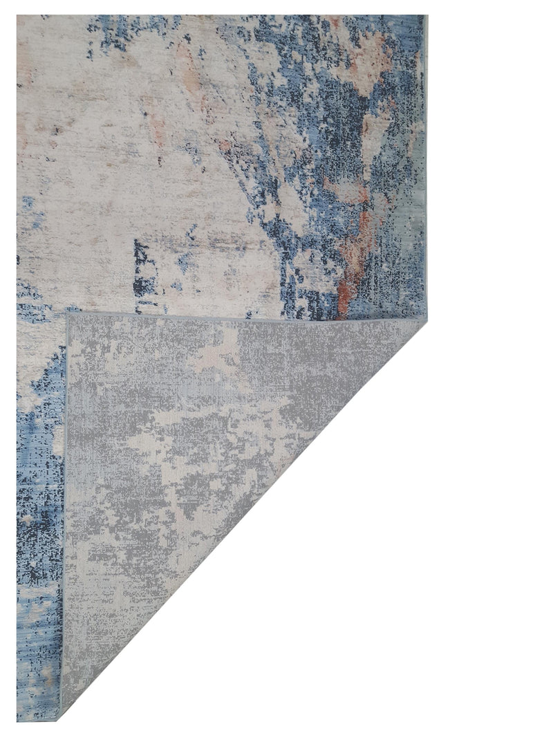 Pacific Cobra 72442 Ivory Blue Transitional Power Loom Rug