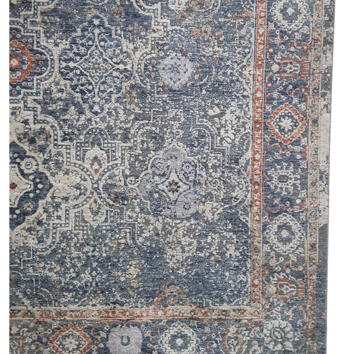 Pacific Cobra 72451 Grey Orange Transitional Power Loom Rug