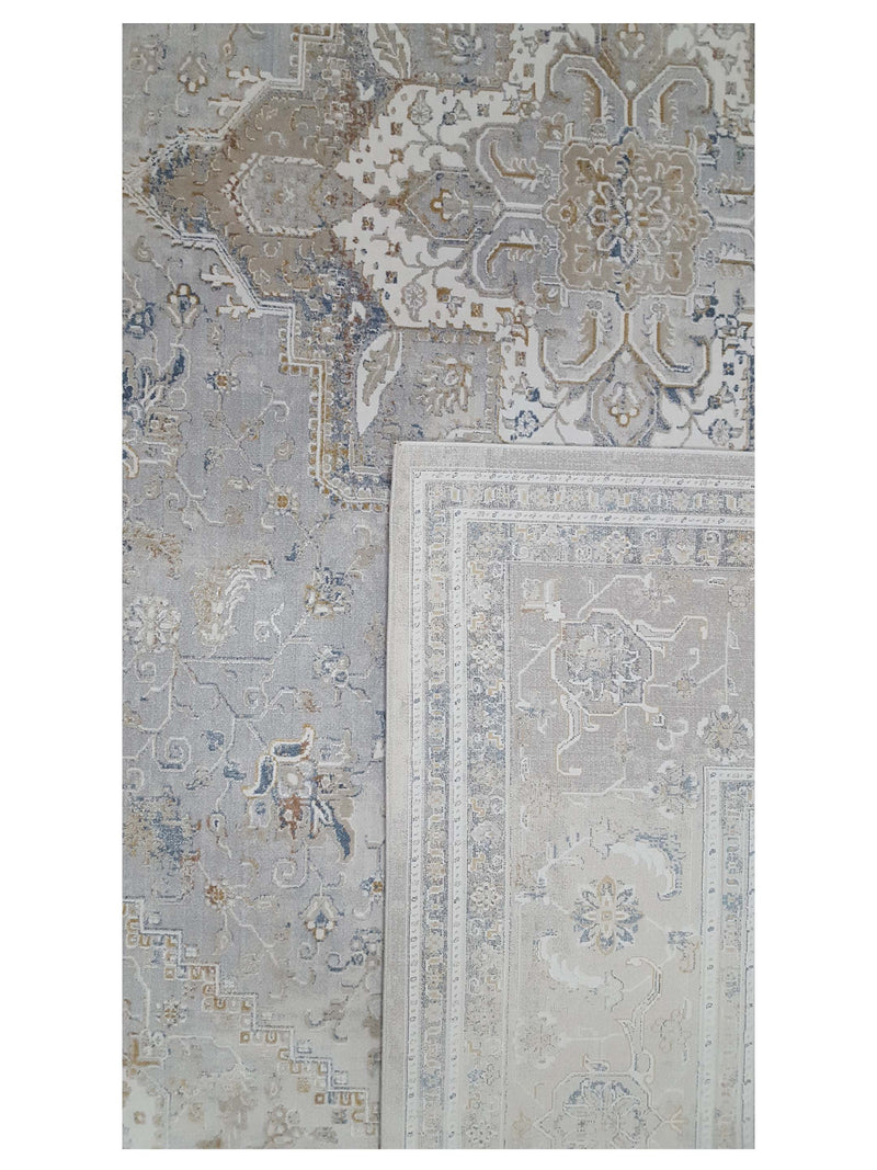 Pacific Ibiza 73262 Ivory Grey Modern Power Loom Rug
