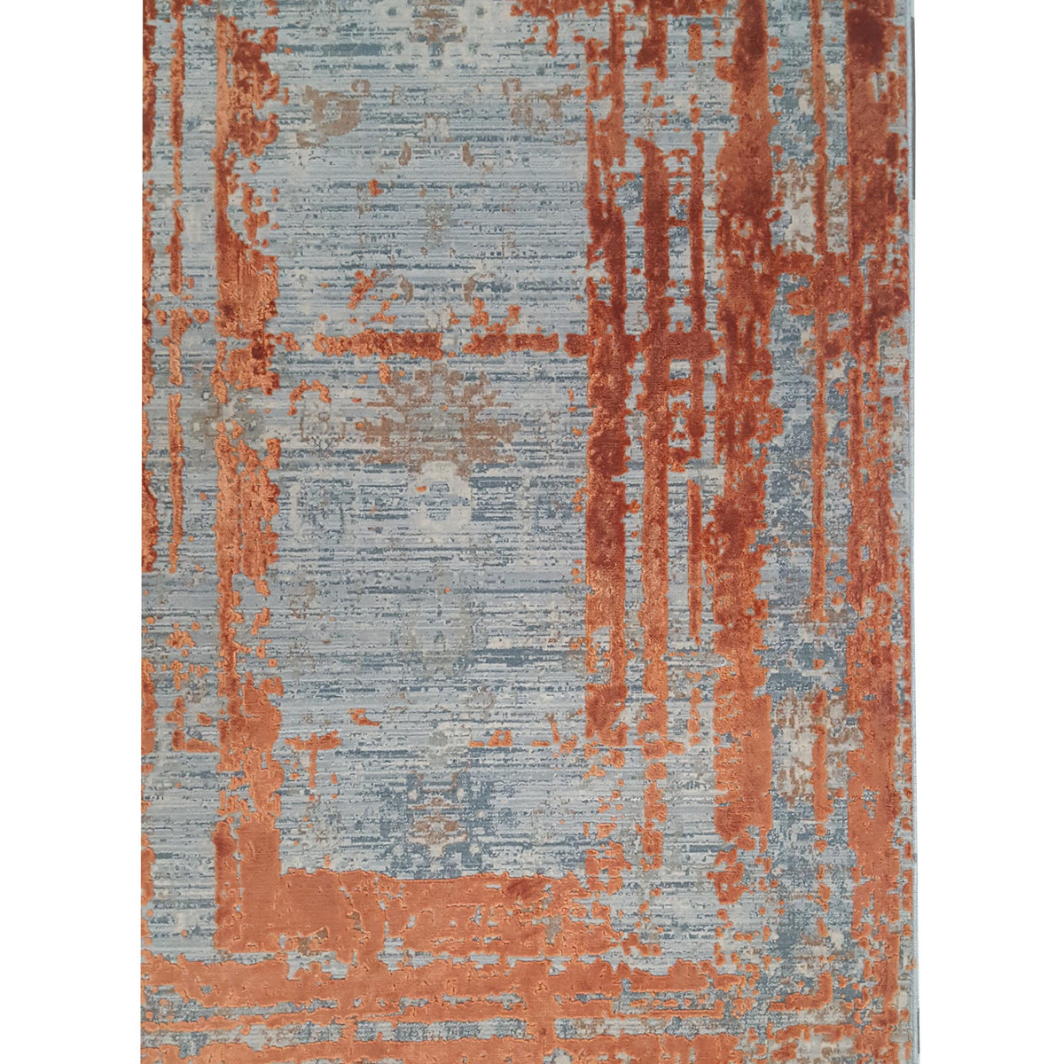 Pacific Ibiza 73269 Orange Grey Modern Power Loom Rug