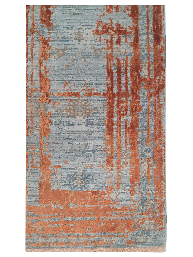 Pacific Ibiza 73269 Orange Grey Modern Power Loom Rug
