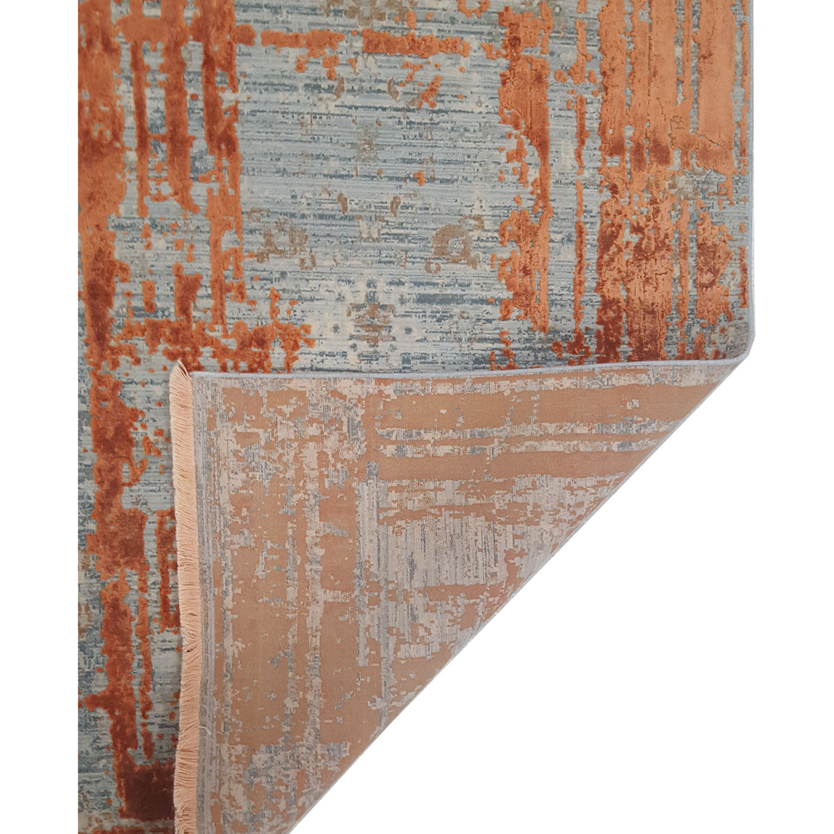 Pacific Ibiza 73269 Orange Grey Modern Power Loom Rug