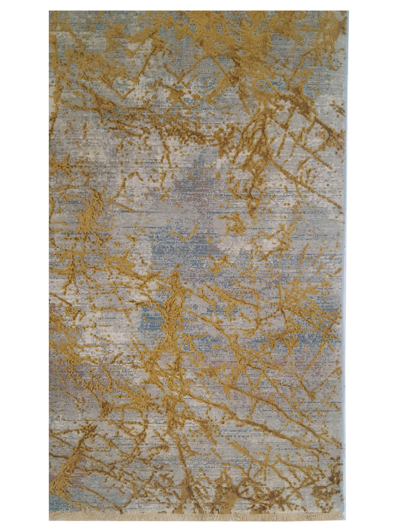Pacific Ibiza 73272 Gold Grey Modern Power Loom Rug