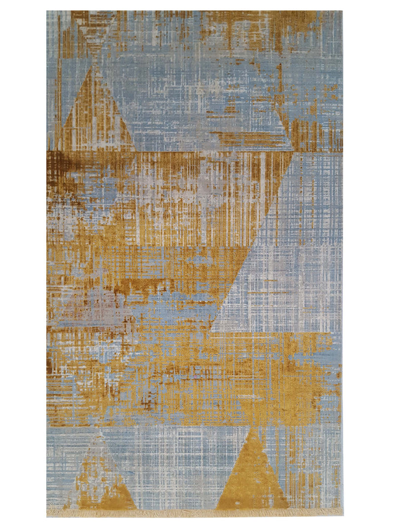 Pacific Ibiza 73273 Gold Blue Modern Power Loom Rug