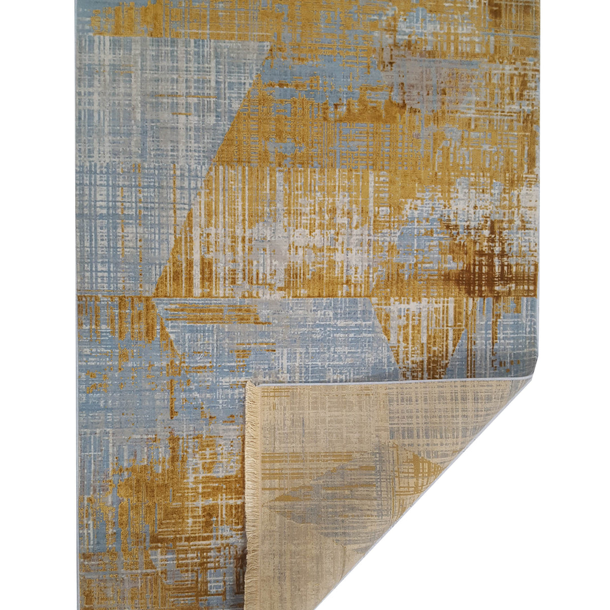 Pacific Ibiza 73273 Gold Blue Modern Power Loom Rug